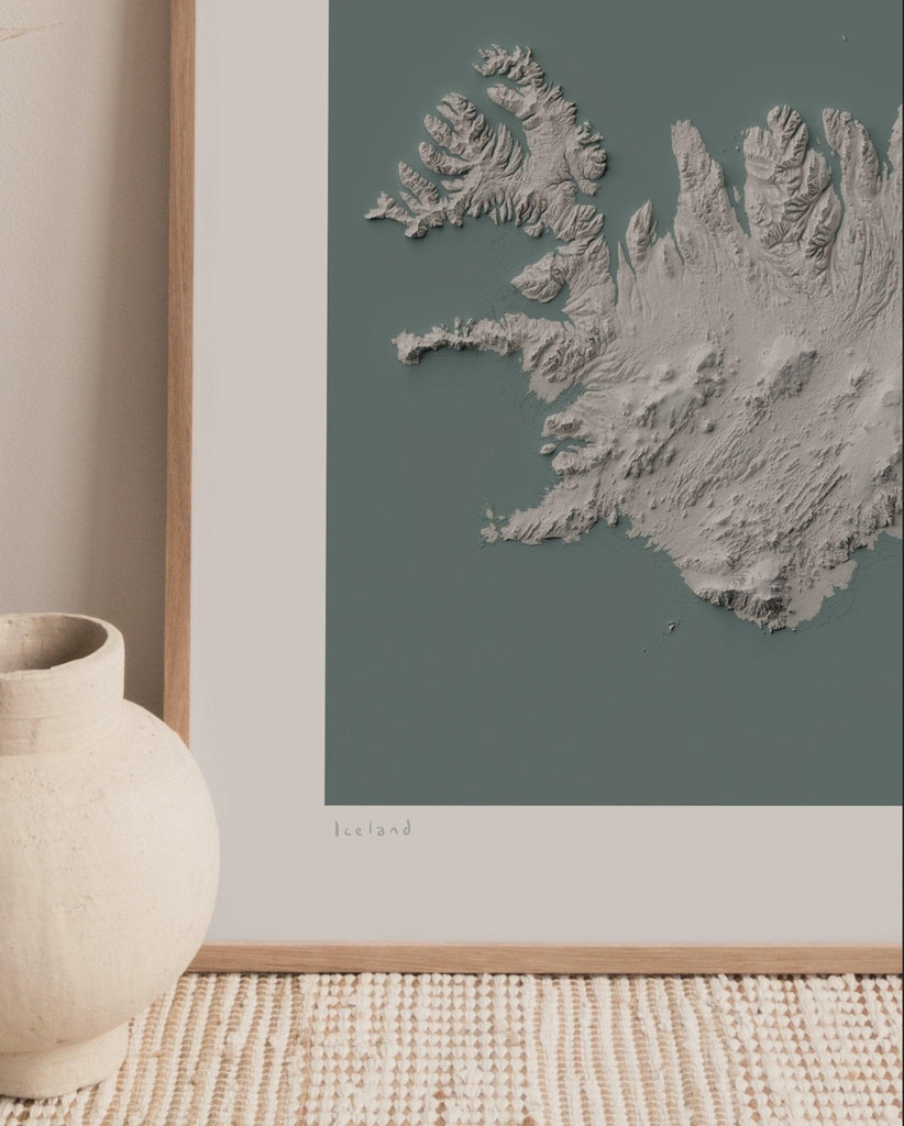 Island No.3 poster – Elevation - Fjelltopp